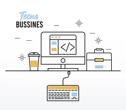 Desktop computer line and fill style icon Stock-Illustration