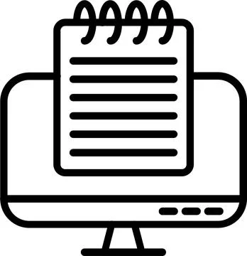 Desktop Computer Line Icon Design Stock Illustration