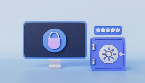 Desktop computer lock cannot be used without a password Illustrazione stock