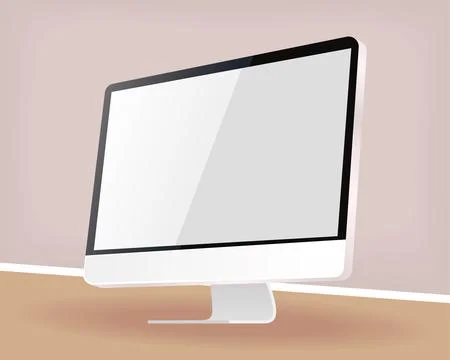 Desktop computer mockup Stock Illustration