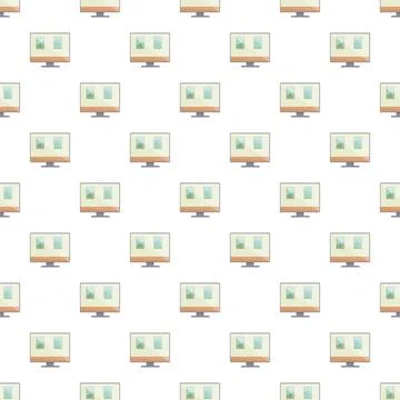 Desktop computer monitor pattern repeating technology background Stock-Illustration
