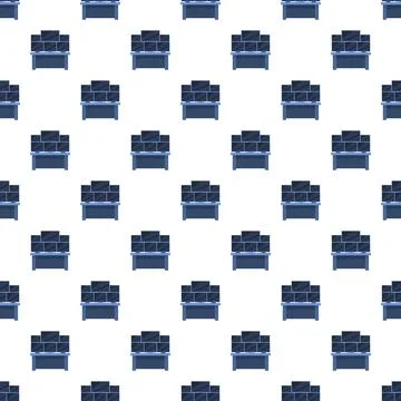 Desktop computer monitors pattern creating a technology background Illustrazione stock