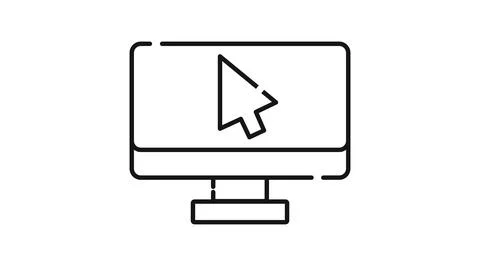 Desktop computer with mouse cursor icon イラスト素材