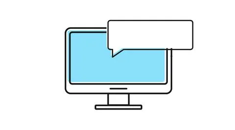 Desktop computer online chat icon Illustrazione stock