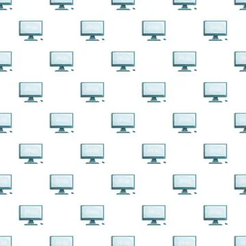 Desktop computer pattern seamless Stockillustratie