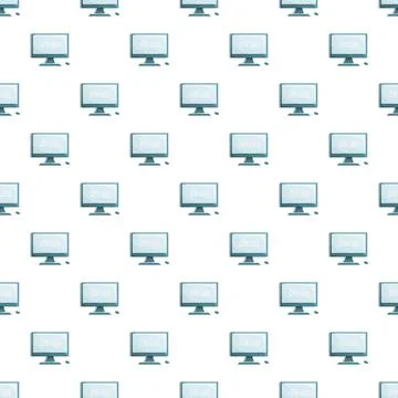 Desktop computer pattern seamless 스톡 일러스트