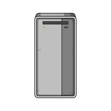 Desktop computer pc tower case technology concept Illustrazione stock