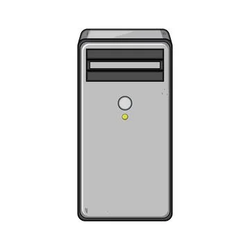 Desktop computer pc tower case technology concept Illustrazione stock