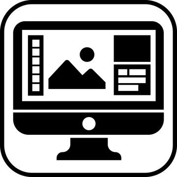 Desktop computer with photo editor software Stock Illustration