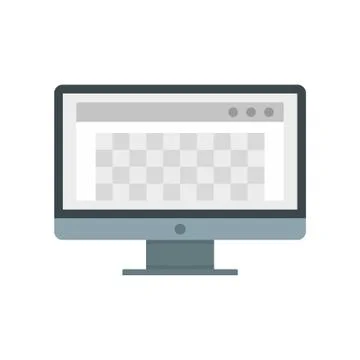 Desktop computer photo redaction icon, flat style Stock Illustration