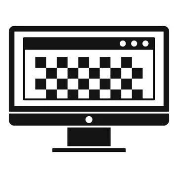 Desktop computer photo redaction icon, simple style Illustrazione stock