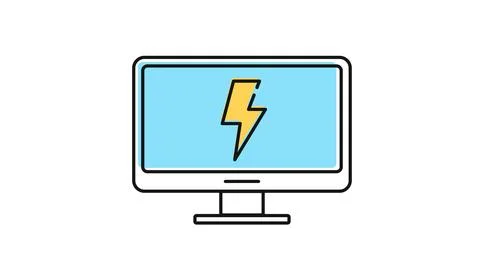 Desktop computer power and speed icon イラスト素材