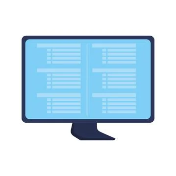 Desktop computer with programming language Stock Illustration