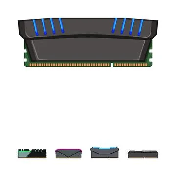 Desktop computer ram memory module components Stockillustratie