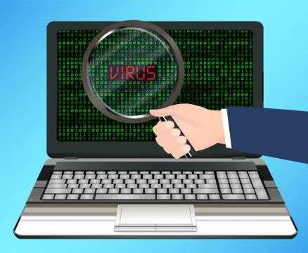 Desktop computer scanning and found virus infected Stock-Illustration