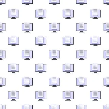 Desktop computer screen with checklist seamless background pattern 스톡 일러스트