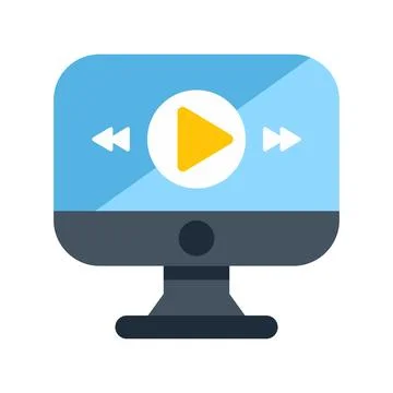Desktop computer screen displaying media player interface Stockillustratie