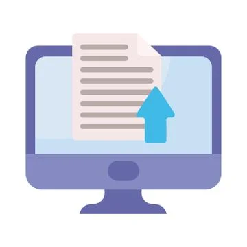 Desktop computer screen, online course Stock Illustration