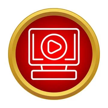 Desktop computer screen playing online video content イラスト素材