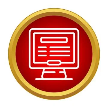 Desktop computer screen with website interface icon イラスト素材