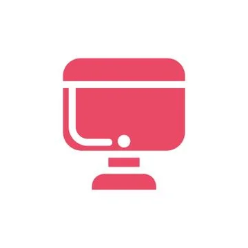 Desktop computer screen in white background Illustrazione stock