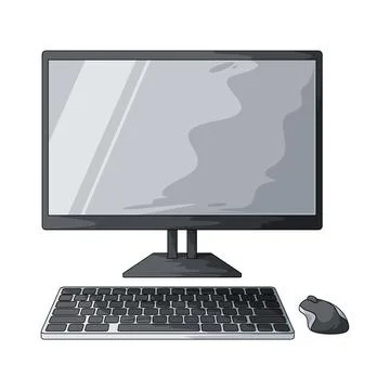Desktop computer setup illustration Stock Illustration