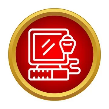 Desktop computer setup with mouse and keyboard icon イラスト素材