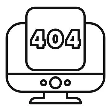 Desktop computer showing 404 error message icon 스톡 일러스트