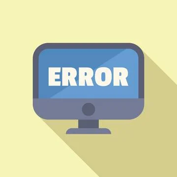 Desktop computer showing error message on screen Stock Illustration