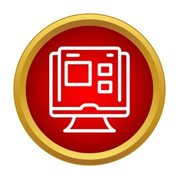 Desktop computer showing multiple browser windows or applications 스톡 일러스트