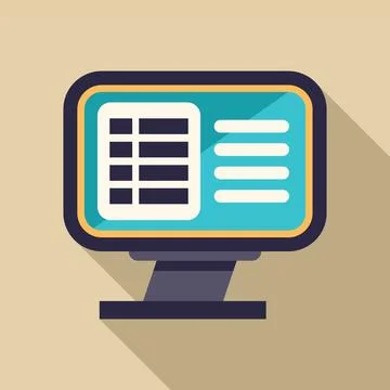 Desktop computer showing spreadsheet software for office work Stock-Illustration