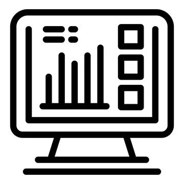 Desktop computer showing statistical graph with bars for finance and busine.. Stock Illustration