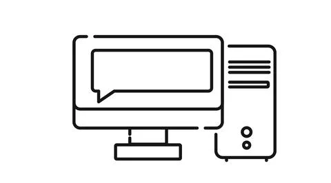 Desktop computer  with speech bubble Stock Illustration
