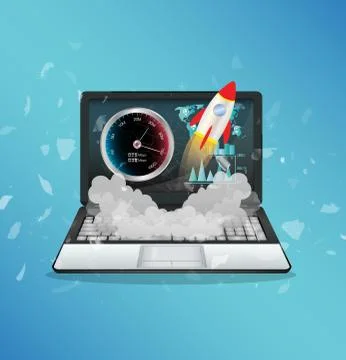 Desktop computer with speed boost 스톡 일러스트