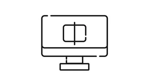 Desktop computer split screen icon Stock Illustration