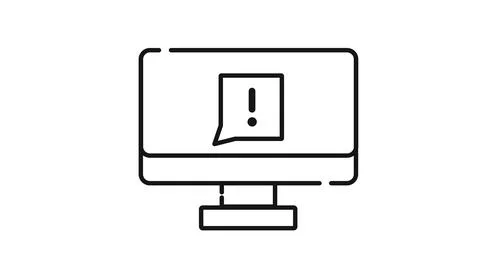 Desktop computer system alert icon Иллюстрация