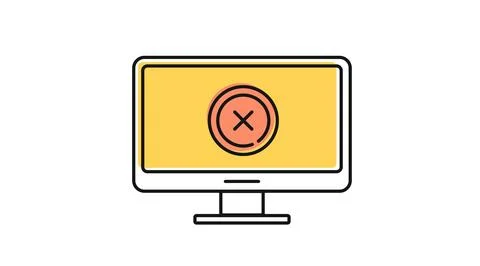 Desktop computer system error icon Stock Illustration