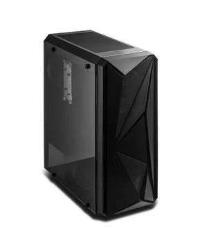 Desktop computer system unit isolated on white. Stock Photos