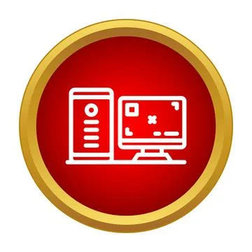 Desktop computer system vector icon illustration concept Illustrazione stock