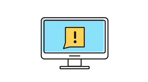 Desktop computer system warning icon Illustrazione stock