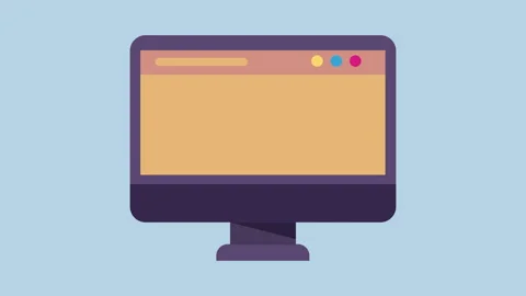 Desktop computer tech device 2d Animation with Alpha Matte Stock Footage 335608039