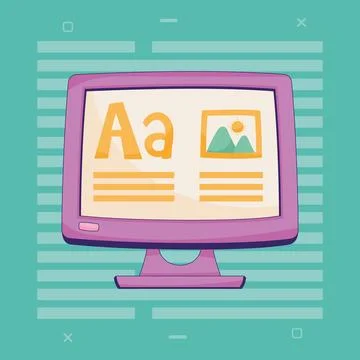 Desktop computer tech device 스톡 일러스트