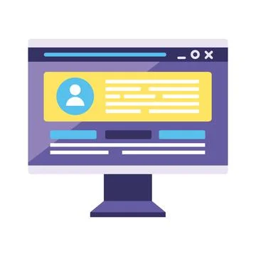 Desktop computer tech Stock Illustration