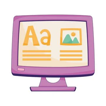 Desktop computer tech Illustrazione stock