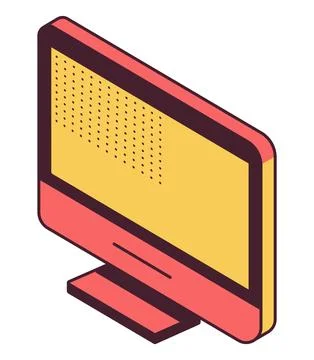 Desktop computer tech Stock Illustration