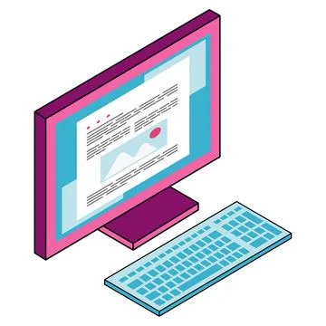 Desktop computer tech Illustrazione stock