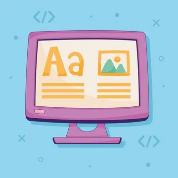 Desktop computer tech Stock Illustration