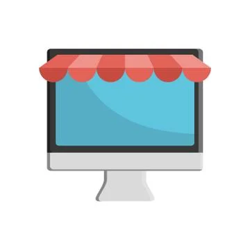 Desktop computer technology isolated icon Stock-Illustration