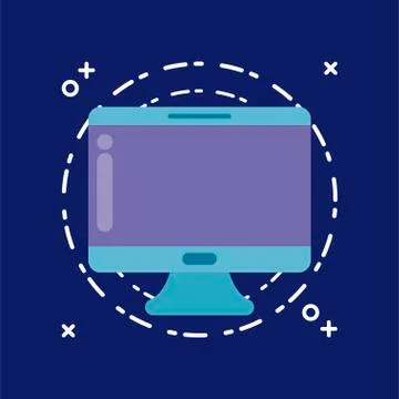Desktop computer technology isolated icon Illustrazione stock