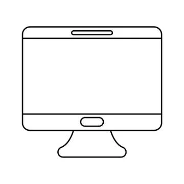 Desktop computer technology isolated icon Illustrazione stock
